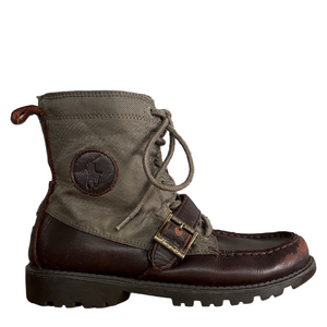 Polo Ralph Lauren Ranger Tumbler Youth Canvas and Leather Lace-Up Boots size 4